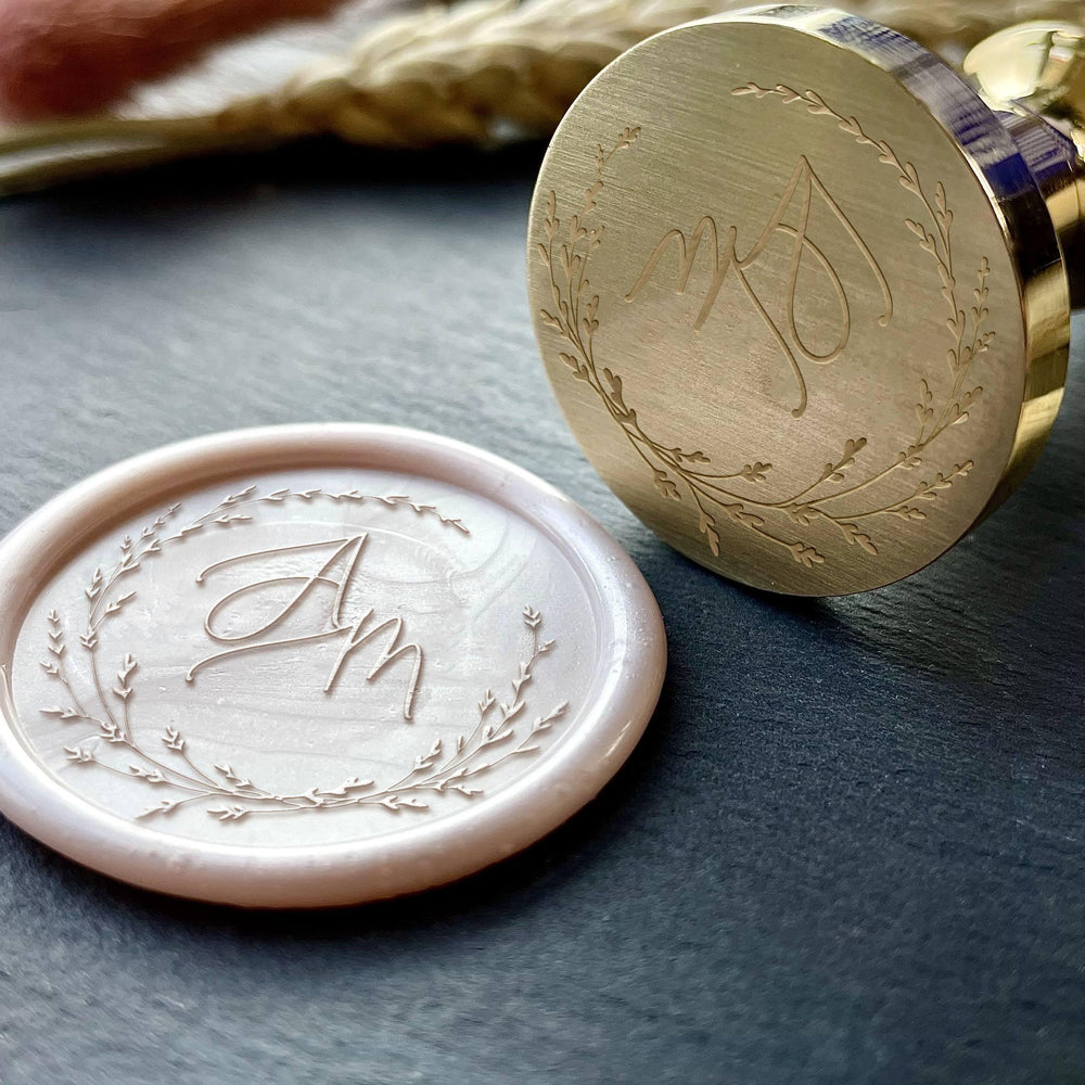 Monogramm Siegelstempel "Kathy" - Wachssiegel Stempel mit Personalisierten Initialen - sealed.shop