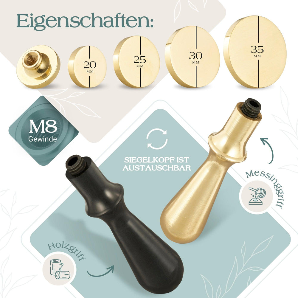 Siegelstempel "Eloise" - Wachssiegel Stempel mit Personalisierten Initialen - sealed.shop